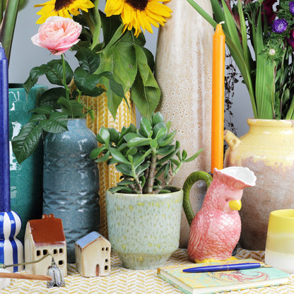 Glowing mint taper planter