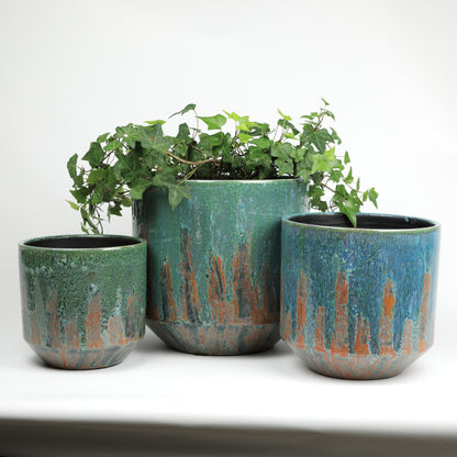 Forest Green Tapered Pot Small