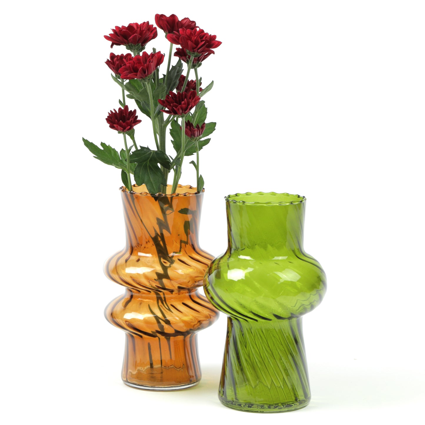 Amber Double Ringed Vase